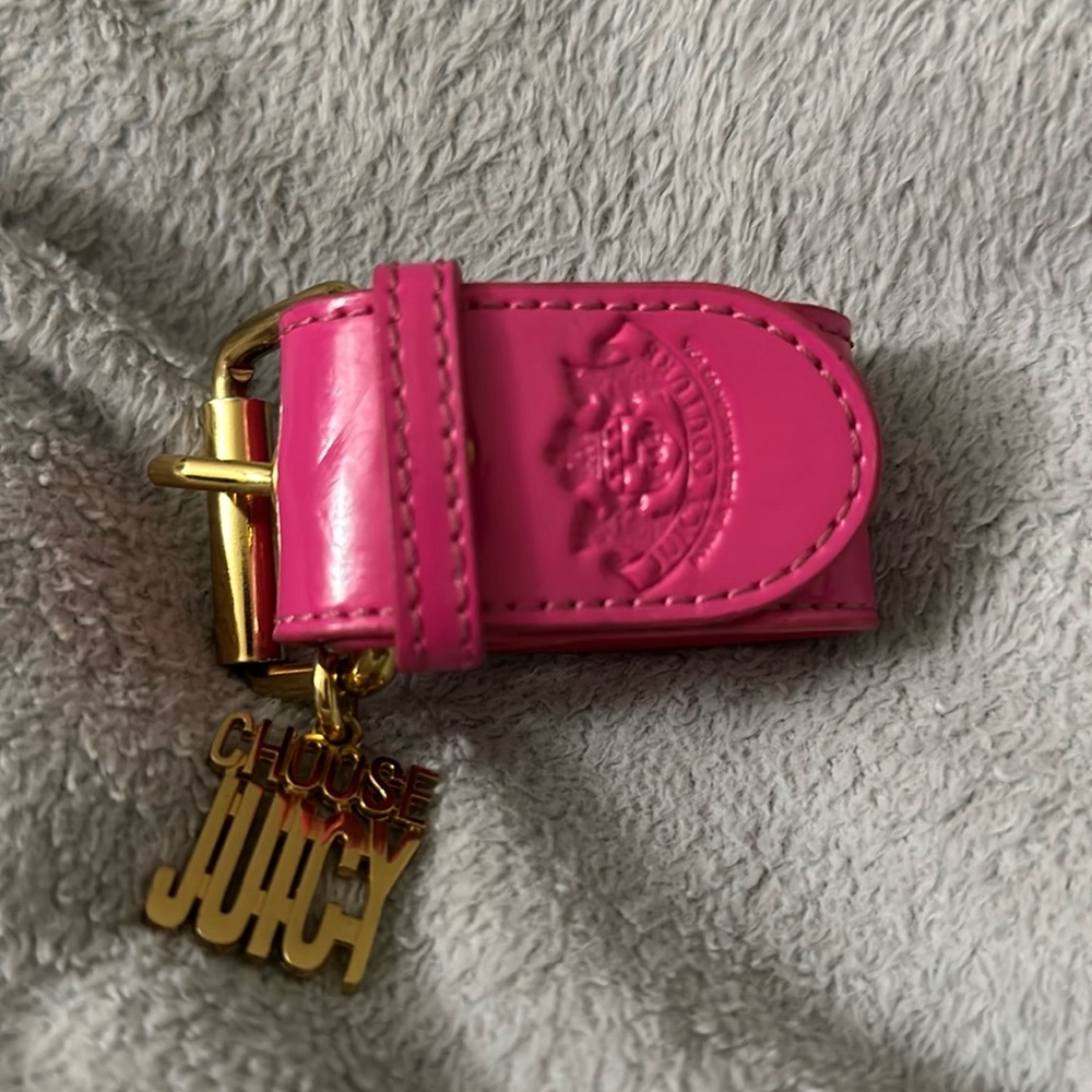 Juicy Couture Hot Pink Cuff Bracelet one size PU Leather